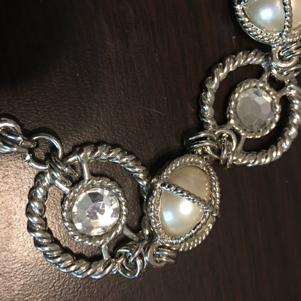 Tassel Belt Long necklace belt Silver/Pearl/Bling/Tassel EUC! boho chic - Picture 6 of 7